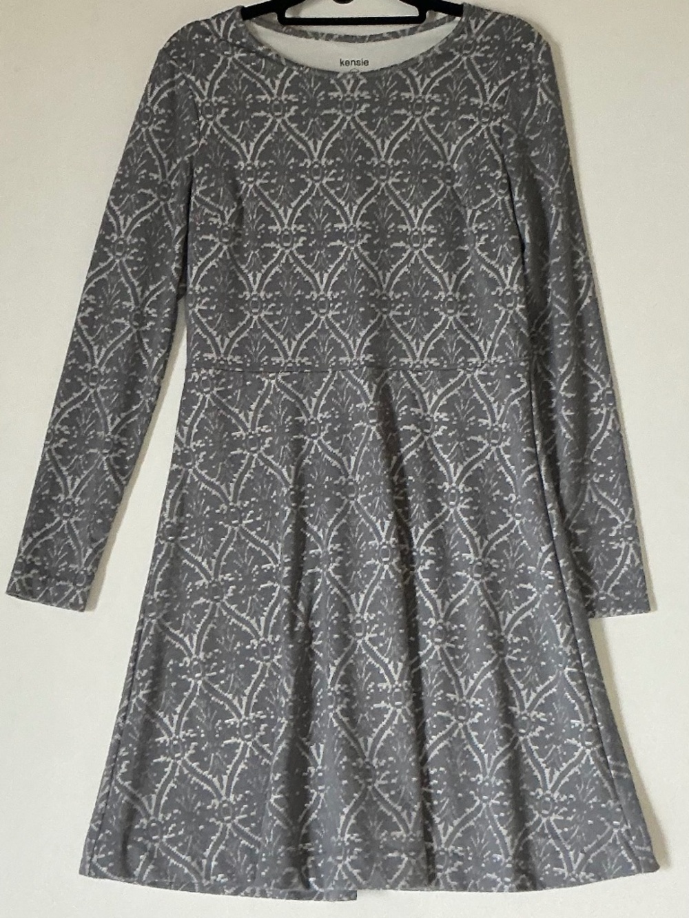 Kenzie grey lattice long sleeve dress size xs